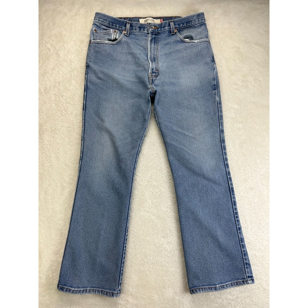VTG Levi's 517 Bootcut Jeans Mens 38x30 Blue Denim Mid Rise Western Cowboy Y2K